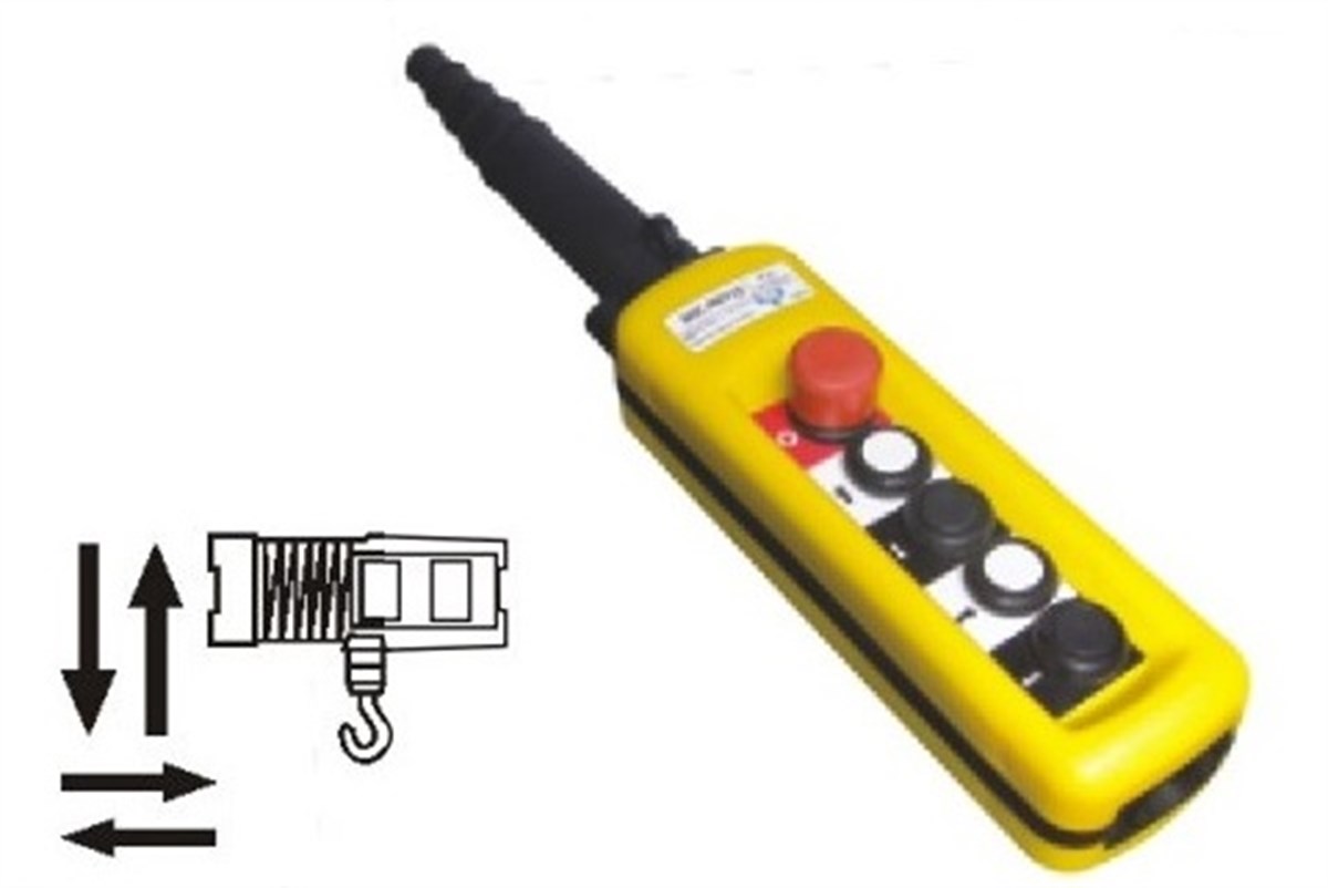 XAC-A4813 Tek Hız- 4 Yön + Acil Stoplu Vinç Butonu