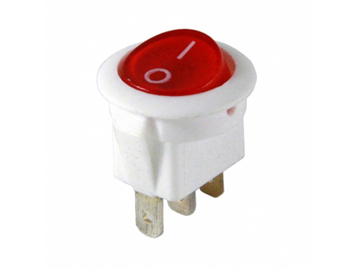 Yuvarlak Işıklı Anahtar ON-OFF 3P IC-131B Beyaz Kasa