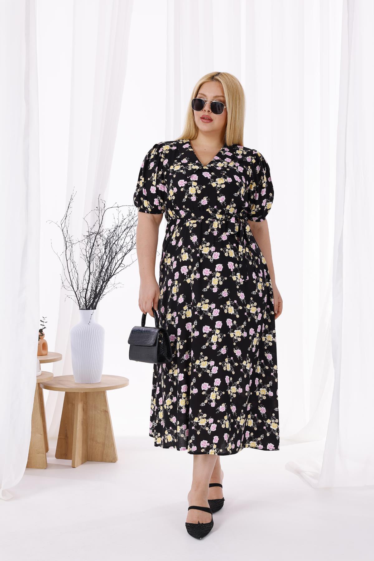 Elbise Bebe Yaka Beli Lastikli Elbise