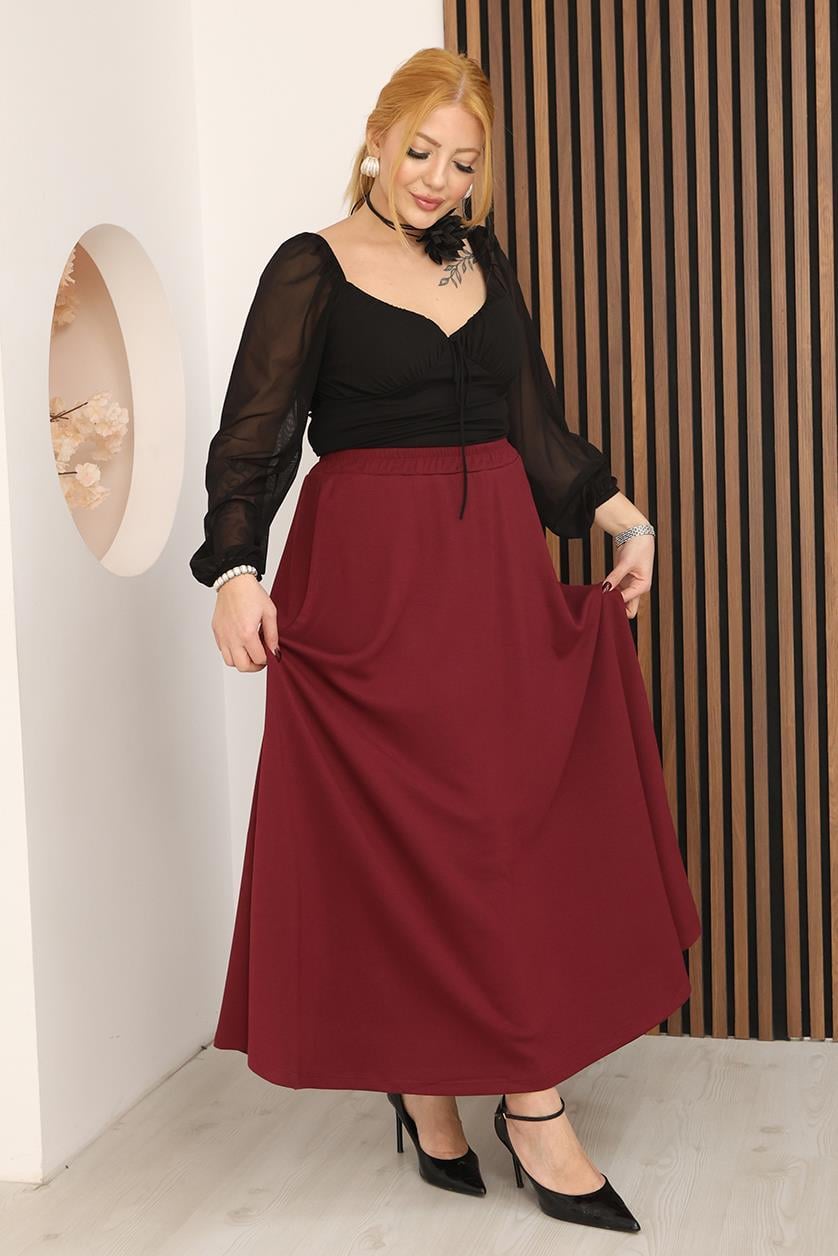 Pantolon Büyük Beden Modal Kumaş Beli Lastikli Etek