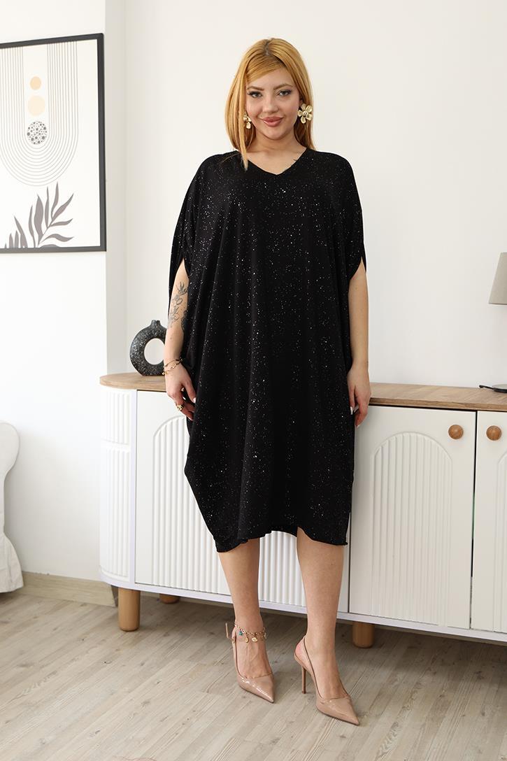 Elbise Büyük Beden Oversize Işıltılı Elbise