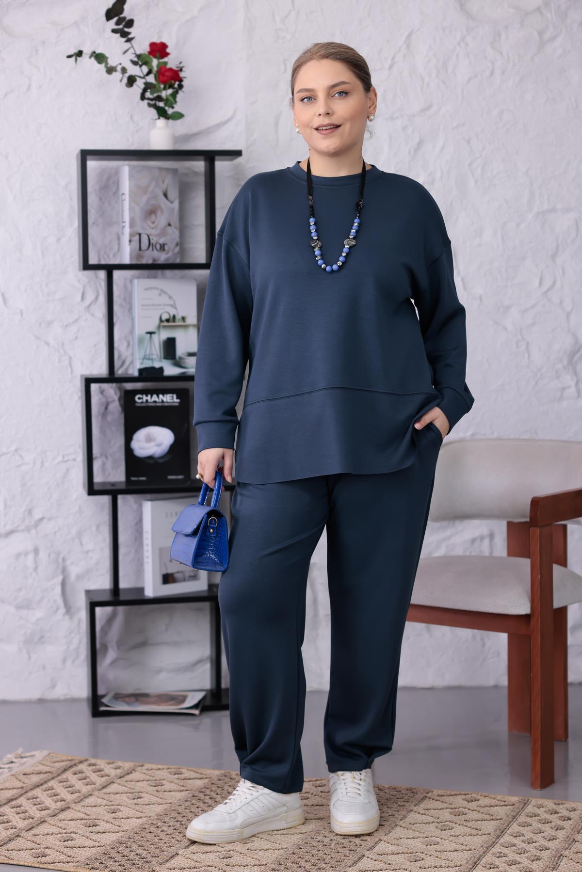 İkili Takım Büyük Beden Oversize Modal Kumaş Takım