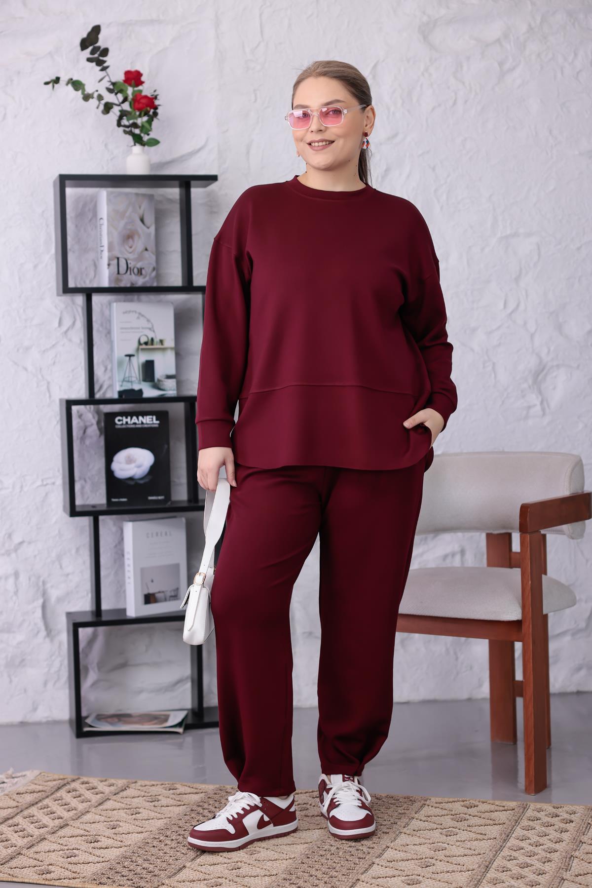 İkili Takım Büyük Beden Oversize Modal Kumaş Takım