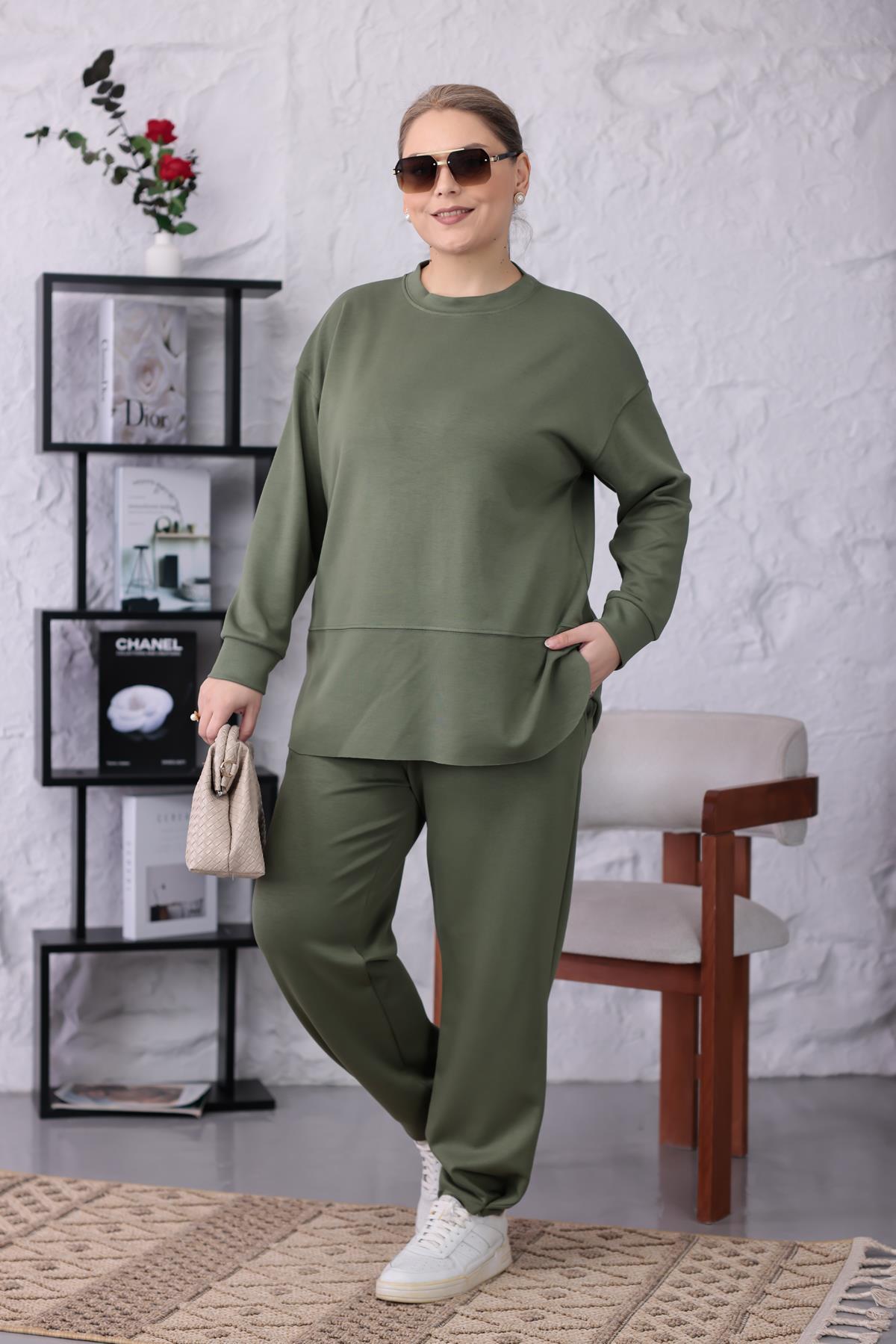 İkili Takım Büyük Beden Oversize Modal Kumaş Takım