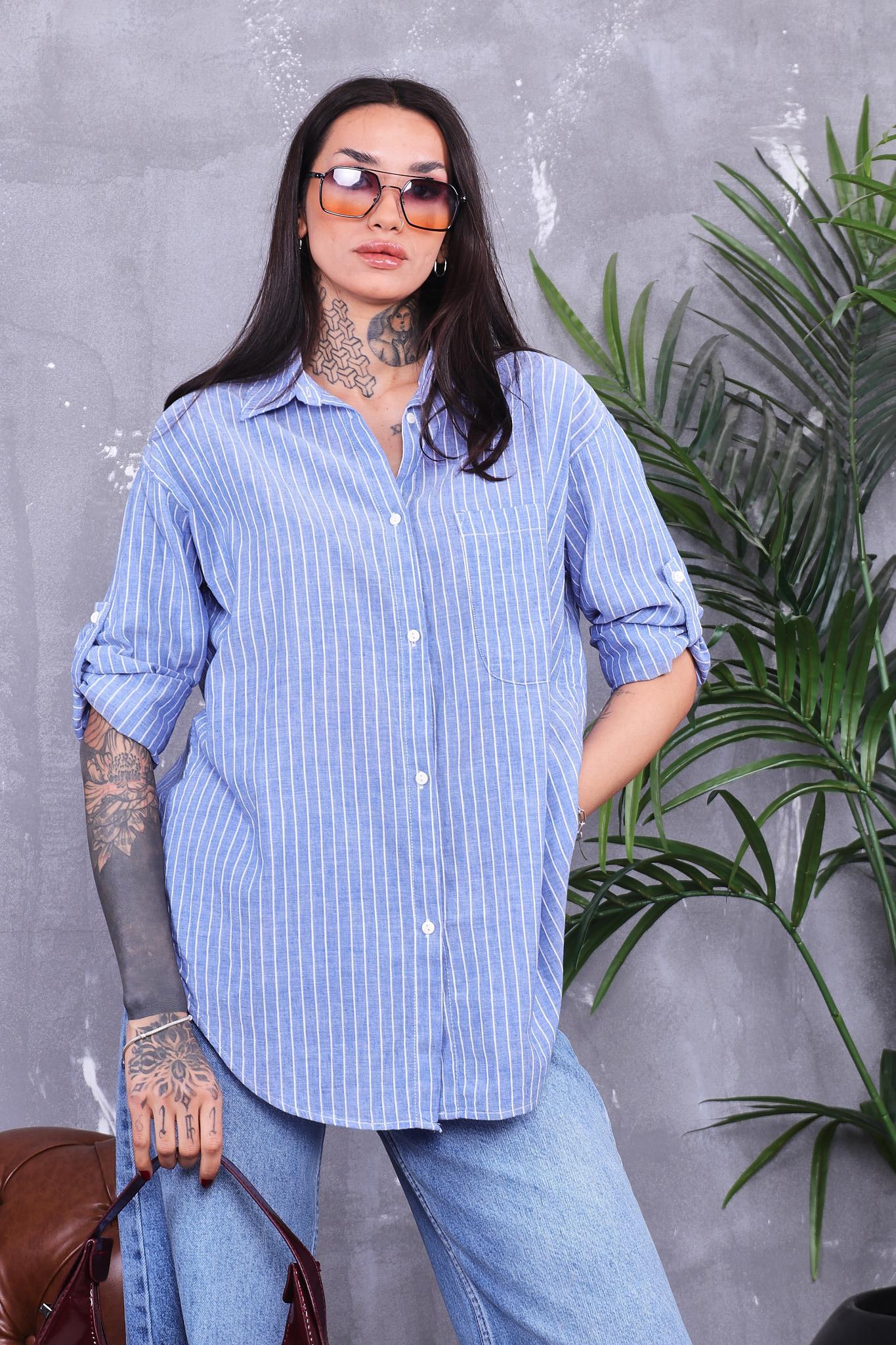 Gömlek Çizgili Basıc Gömlek