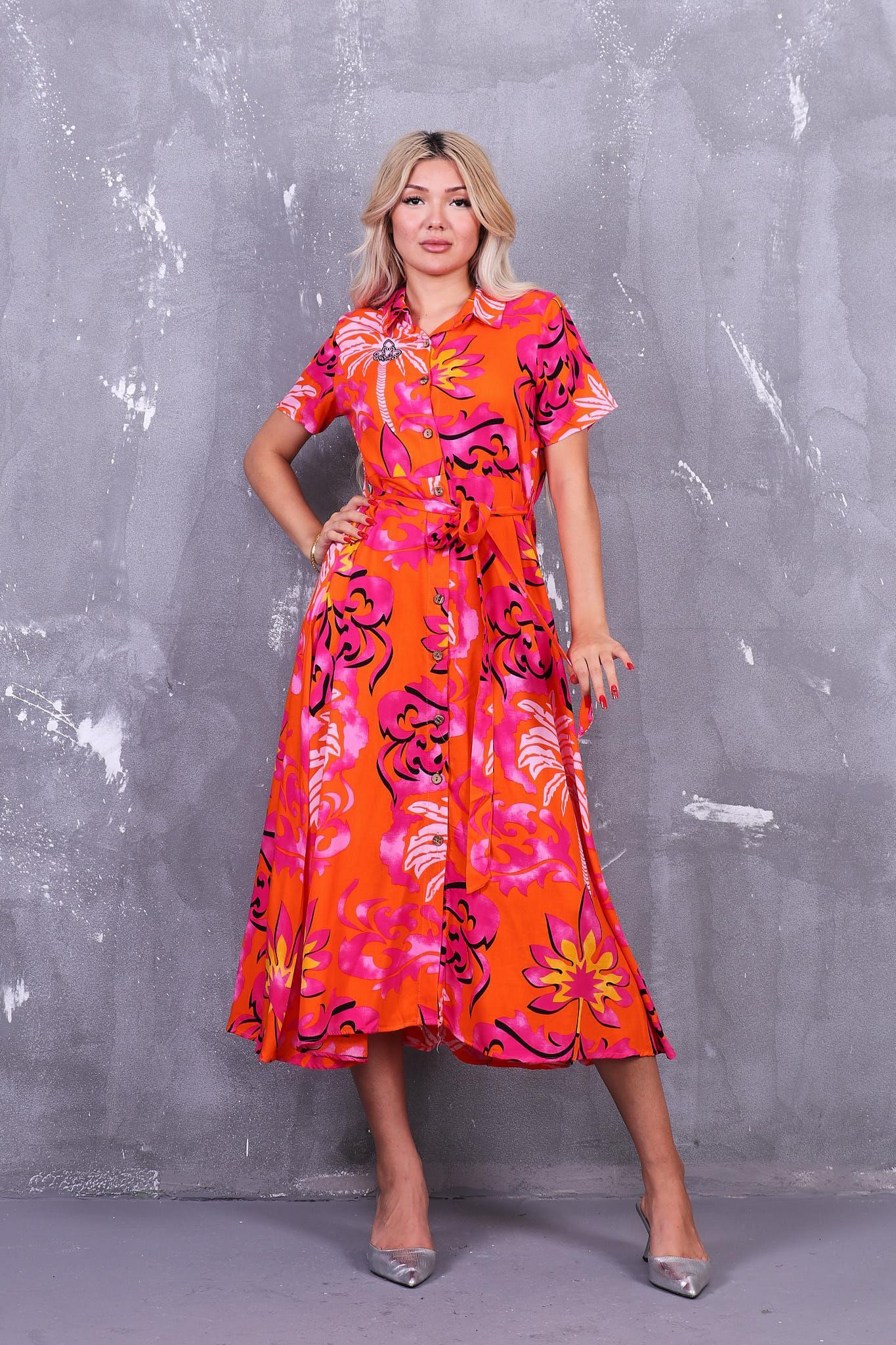 Elbise Desenli Gömlek Elbise