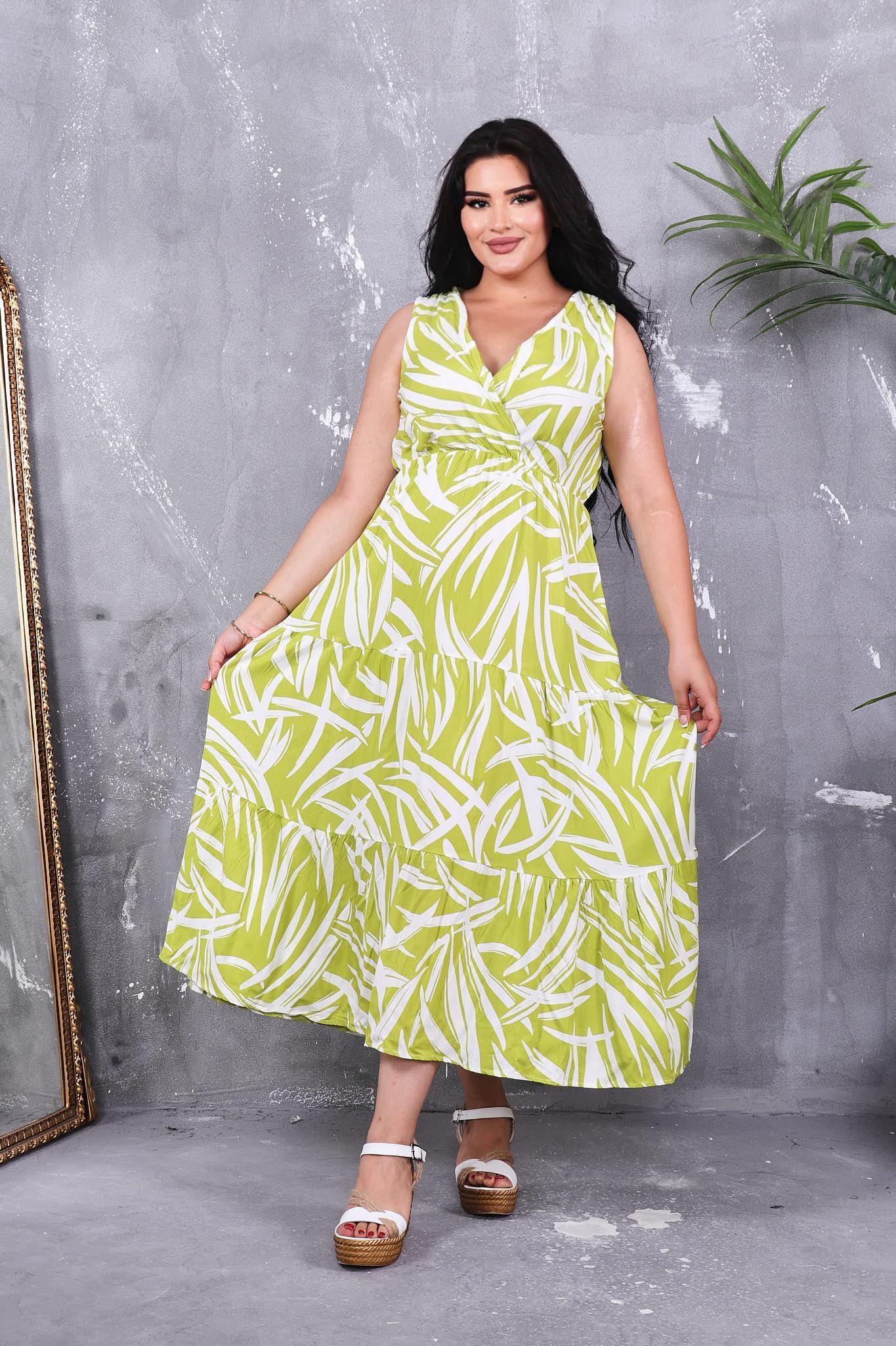 Elbise Kruvaze Yaka Beli Lastikli Elbise