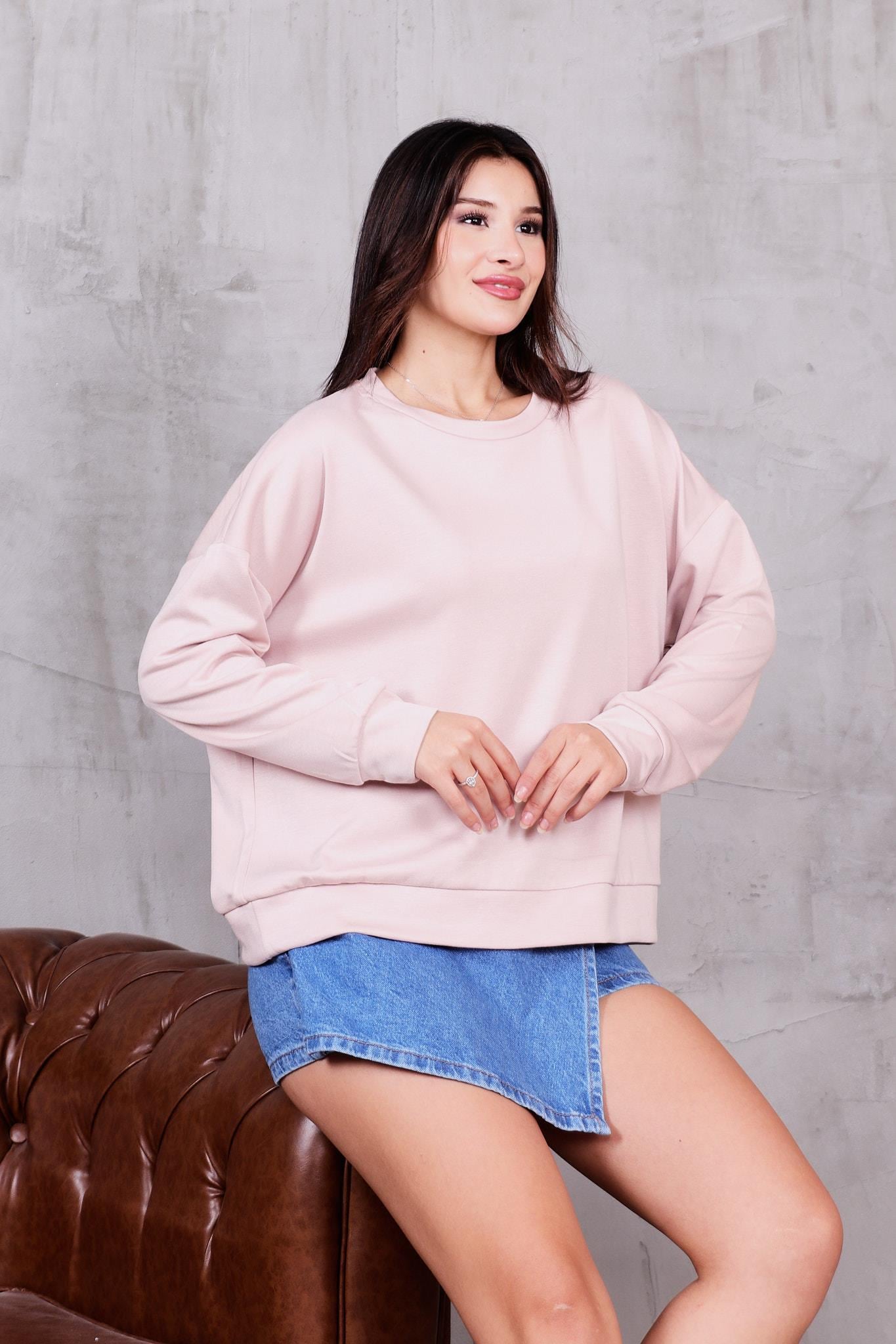 Sweatshirt Modal Kumaş Basıc Sweatshirt