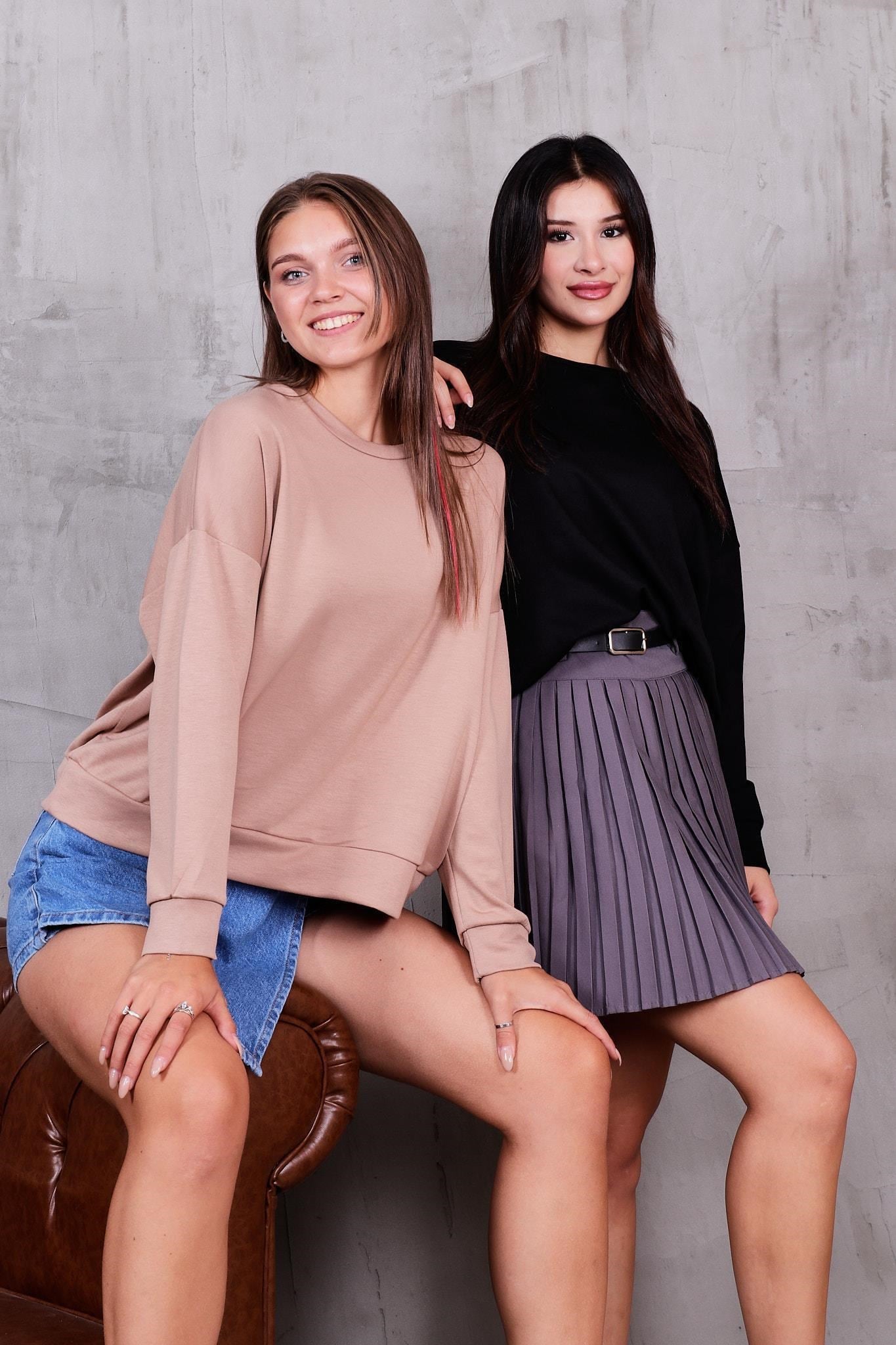 Sweatshirt Modal Kumaş Basıc Sweatshirt