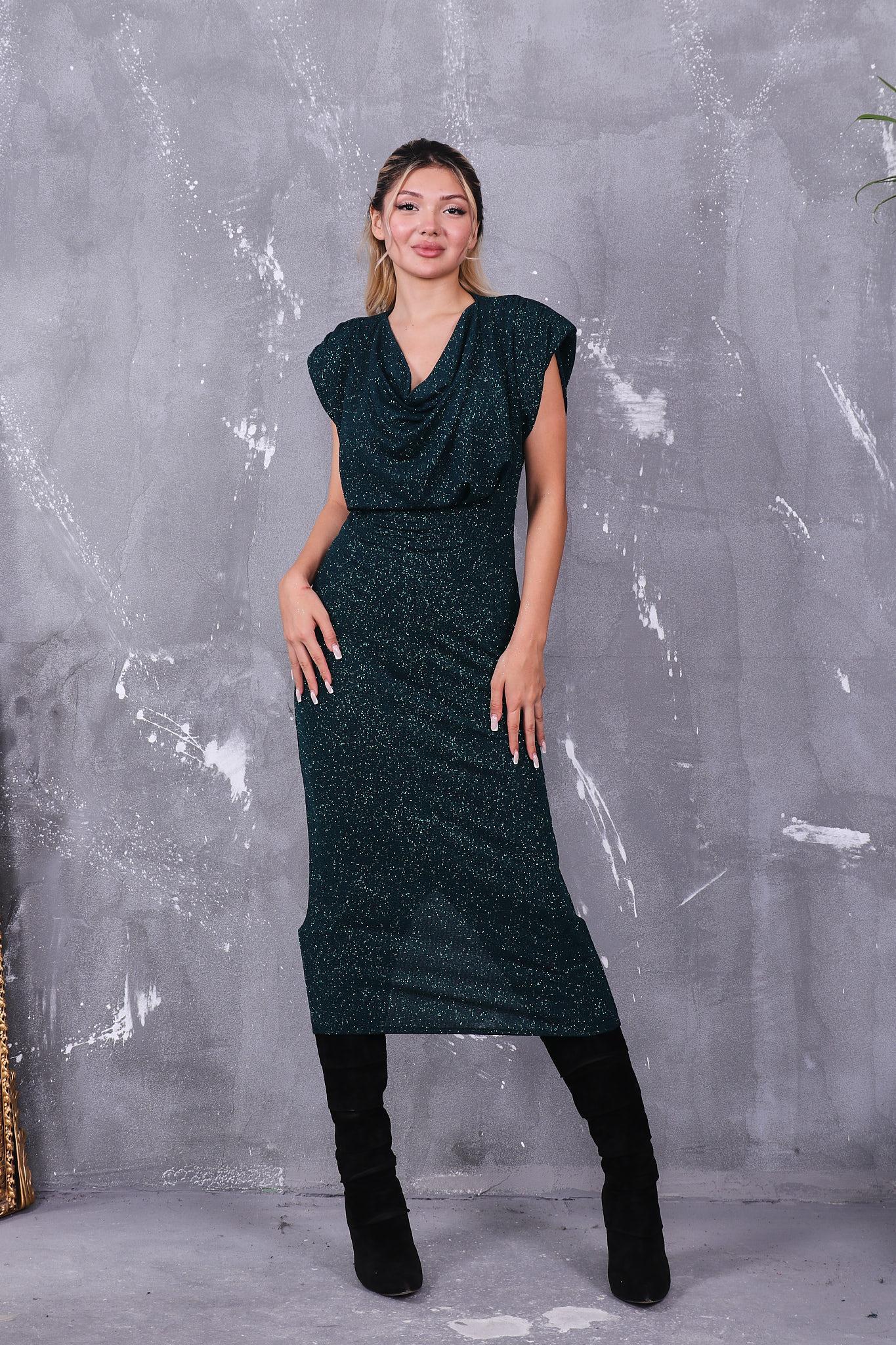 Elbise Vatkalı Simli Elbise