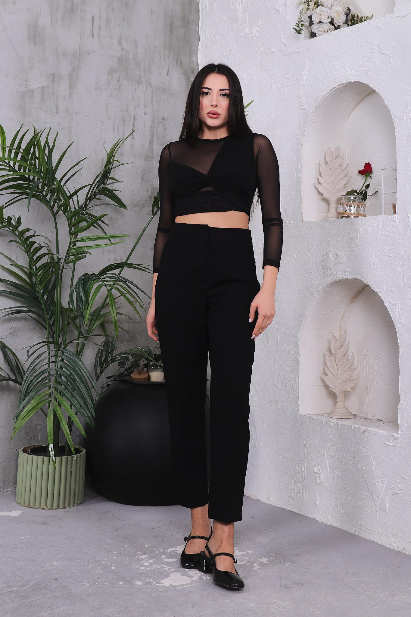 Pantolon Yüksek Bel Çimalı Pantolon