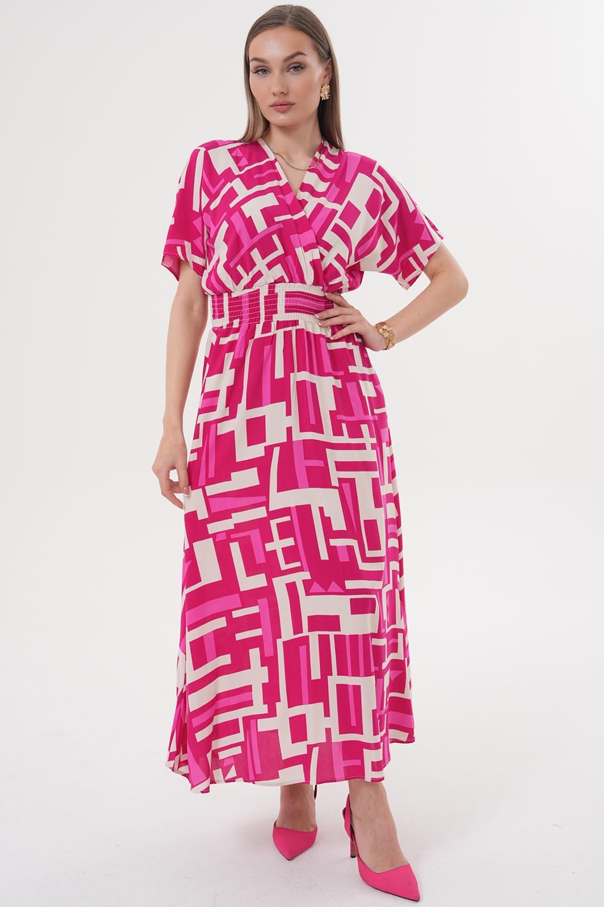 Elbise Beli Lastikli Salaş Elbise