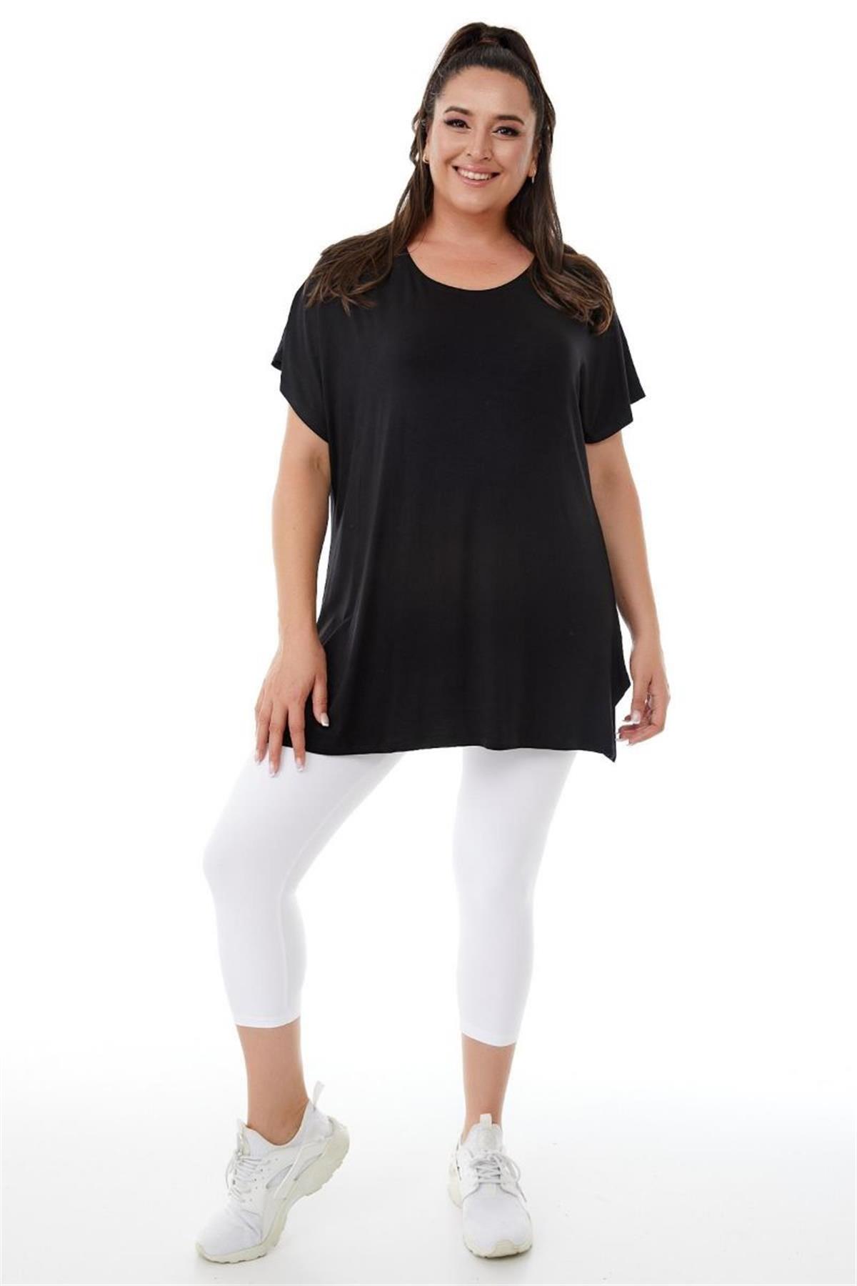 Tshirt Büyük Beden Basic Salaş T-Shirt Siyah