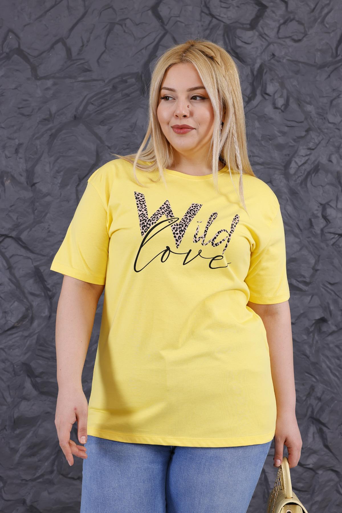 Büyük Beden Baskılı Uzun Tshirt