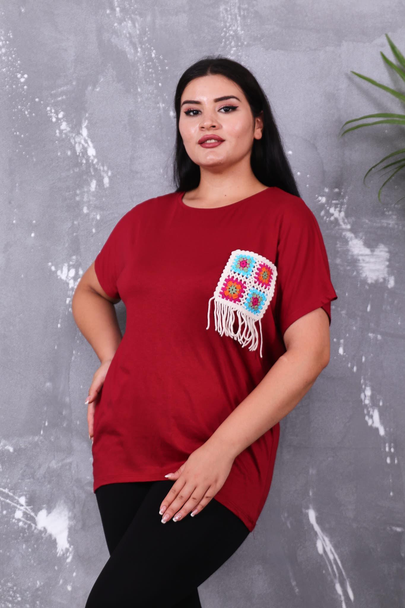 Tshirt Büyük Beden Cep Detaylı Oversize Tshirt