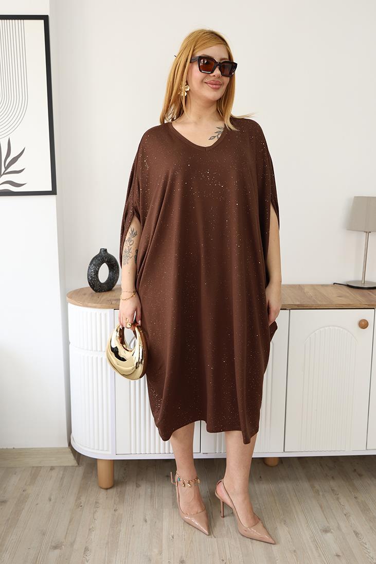 Büyük Beden Oversize Işıltılı Elbise