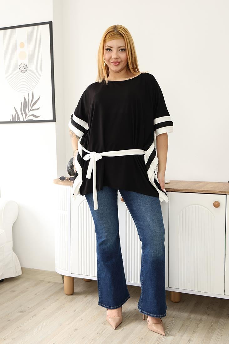 Büyük Beden Oversize Panço Bluz
