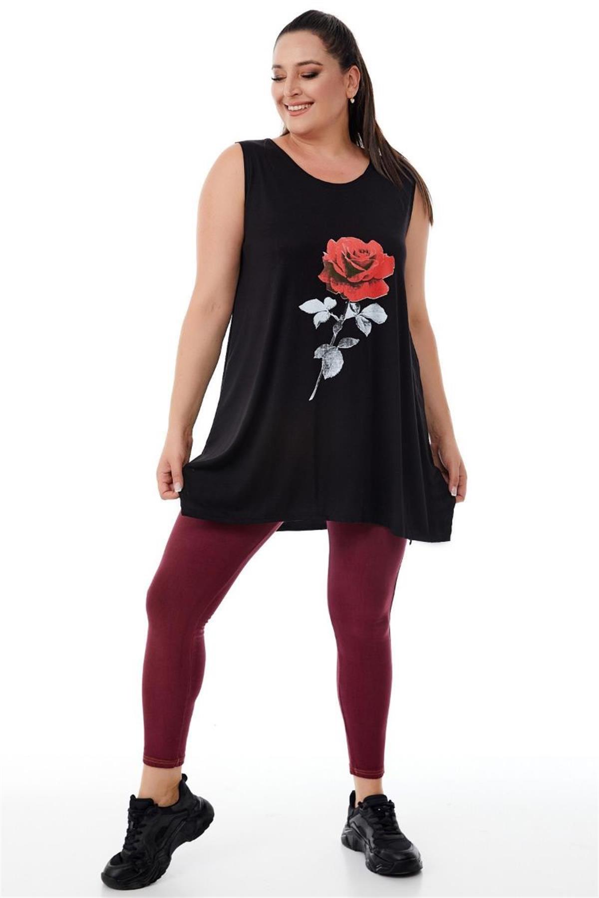 Tshirt Büyük Beden Salaş Yazlık Kolsuz T-Shirt Siyah
