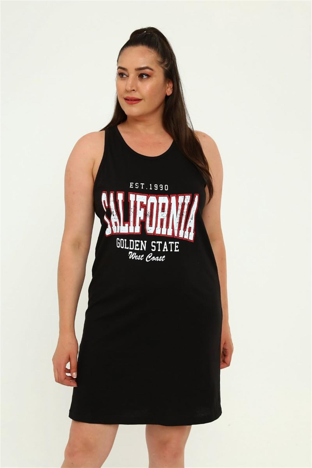 Tshirt Büyük Beden Yazı Baskılı Genç Stil T-Shirt Siyah