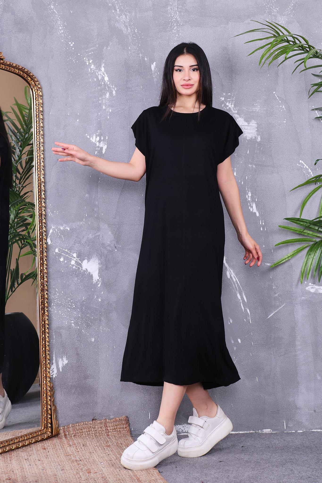 Elbise Modal Kumaş Vatkalı Basıc Elbise