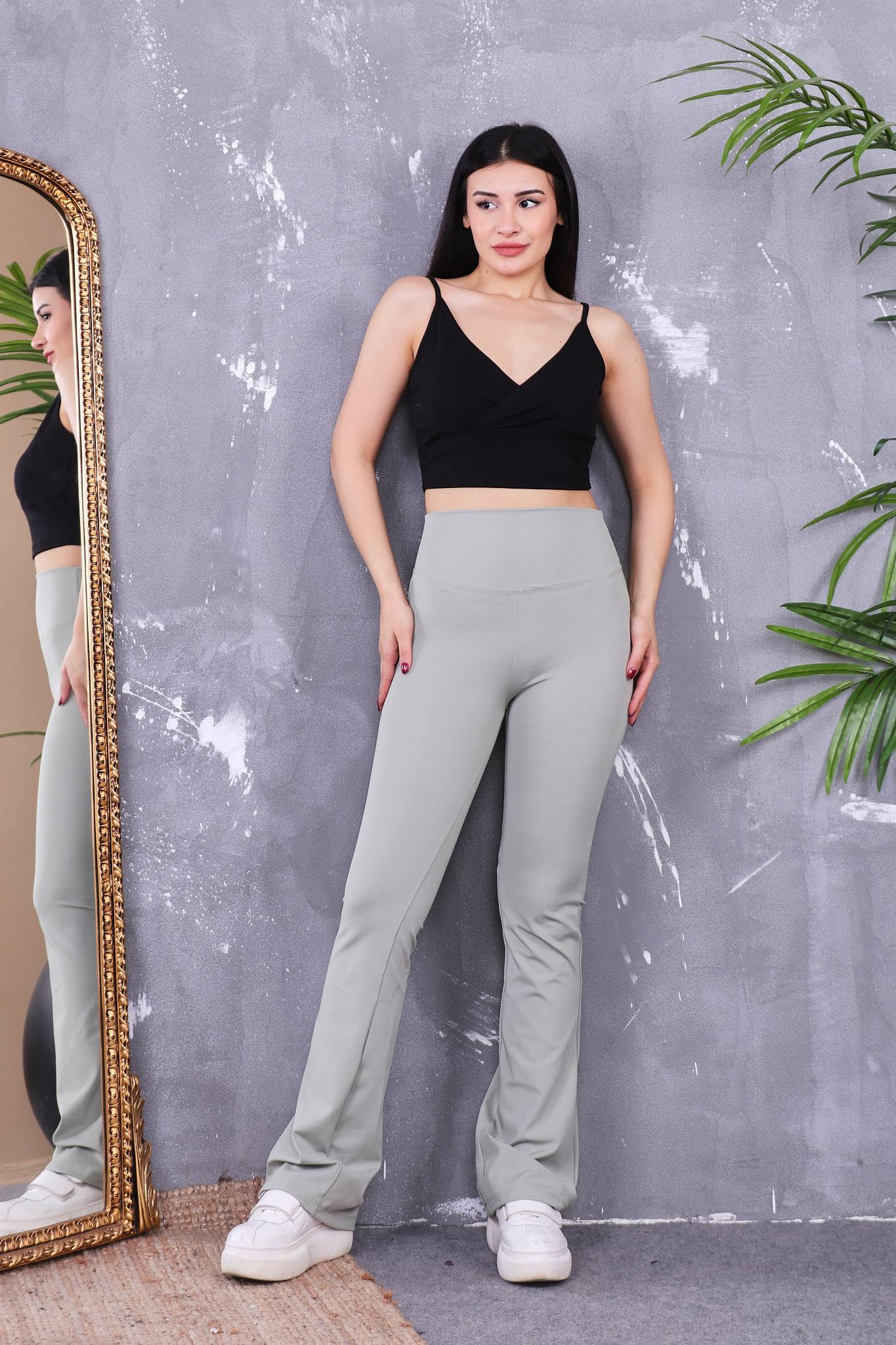 Tayt Yüksek Bel İspanyol Paça Tayt