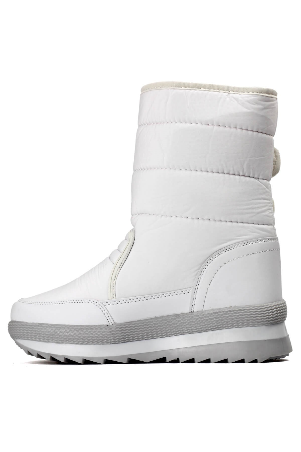 Alves Kışlık Kadın içi Kürklü Termal Kar botu kışlık Kaymaz Taban Outdoor  Ayakkabı Beyaz