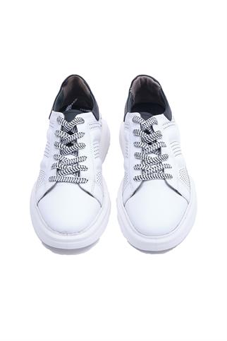 Serdar Yeşil Bowie Erkek Hakiki Deri Bağcıklı Sneaker Yürüyüş Spor Ayakkabı