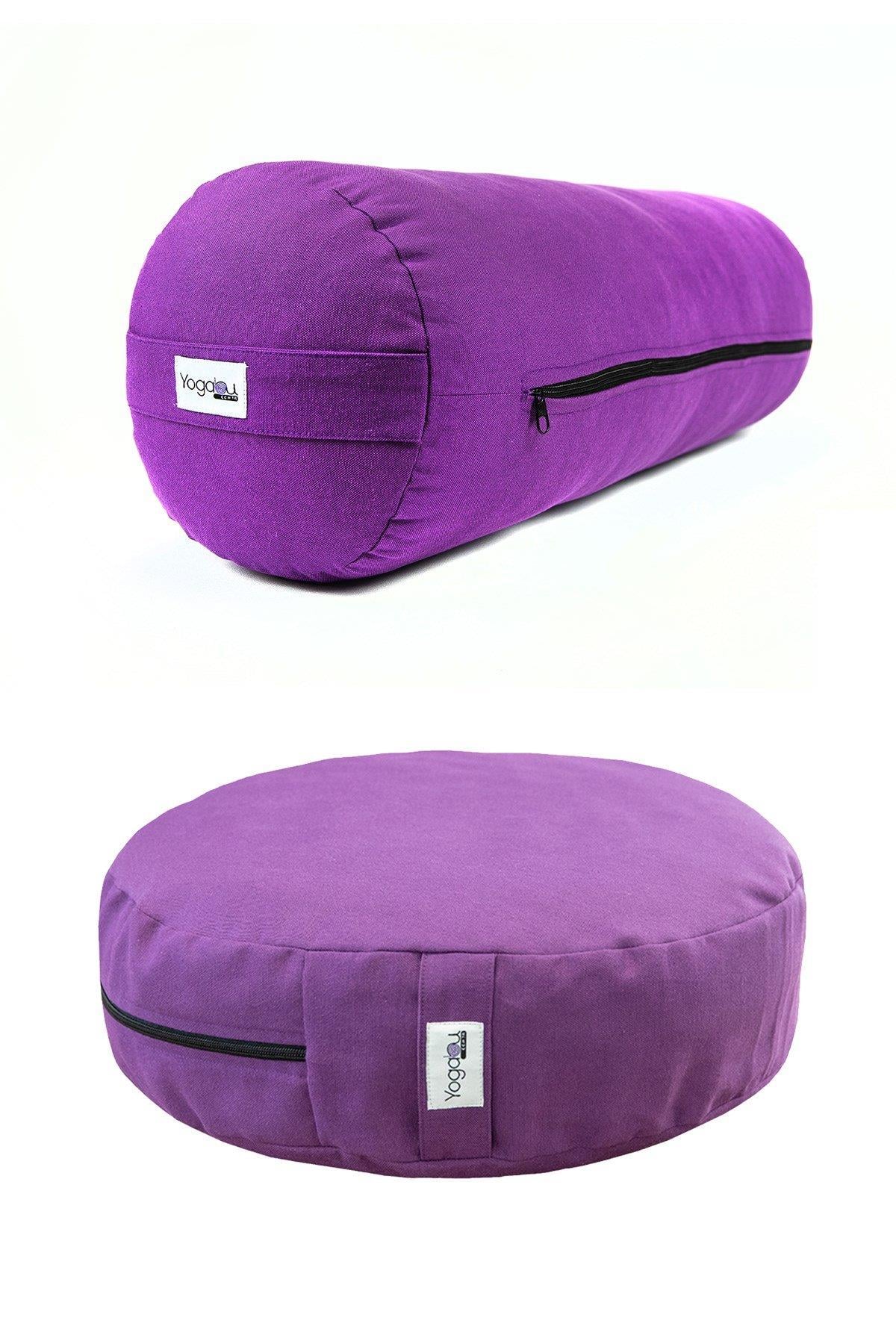  Kabuk Dolgulu Minder ve Bolster-Mor