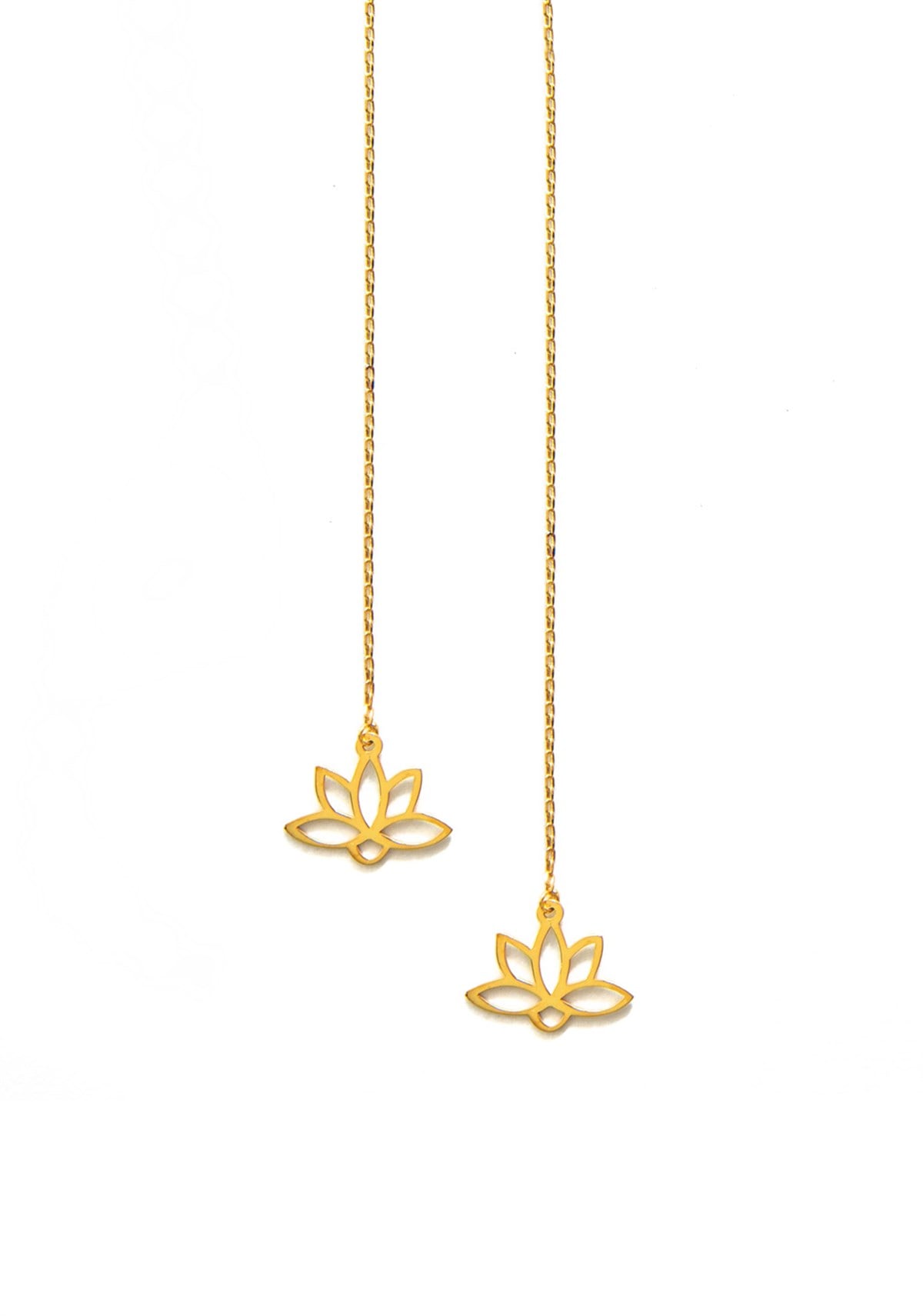 Lotus Çiçeği Küpe Gold