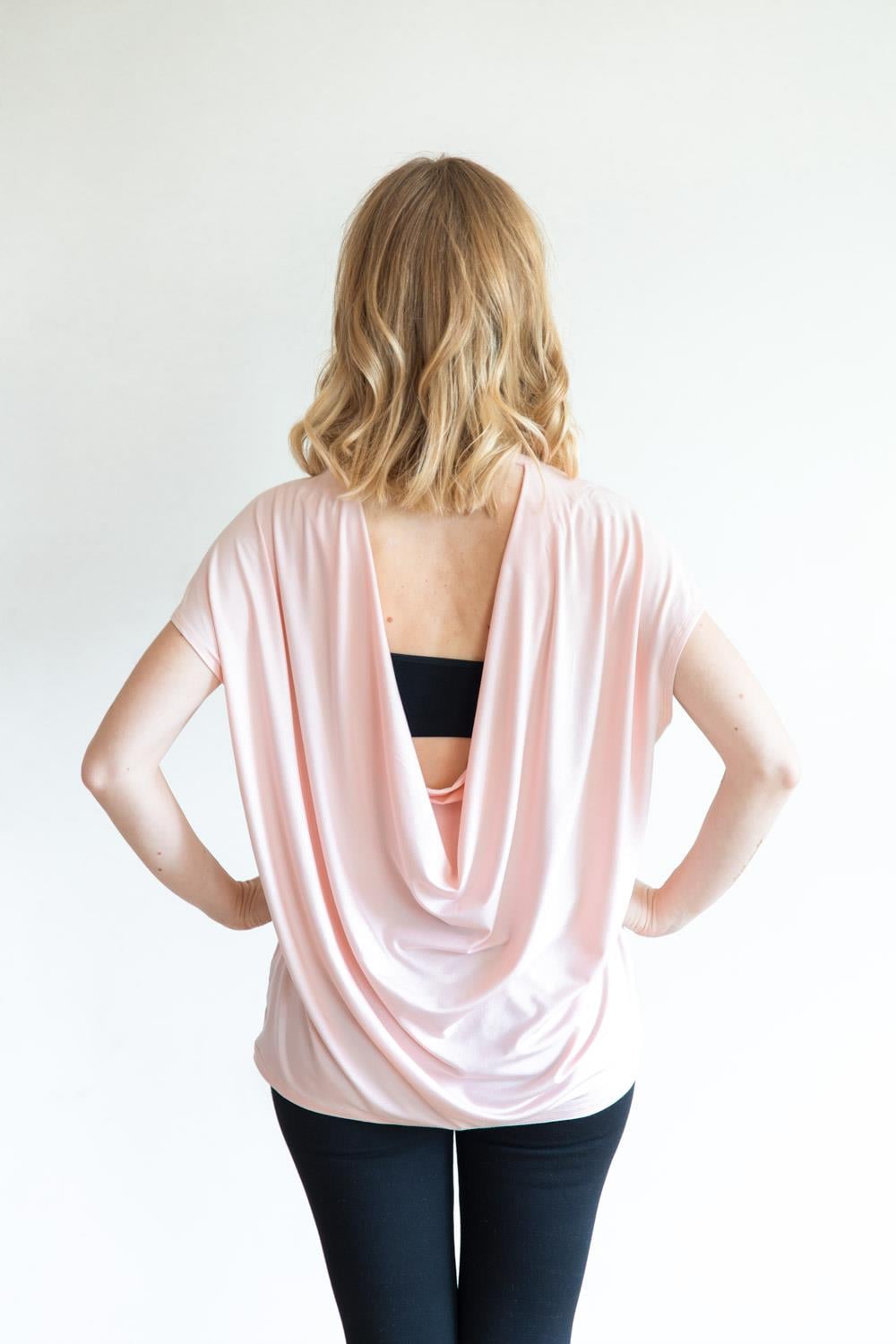 Sırt Detaylı Lotus T-Shirt Pembe 