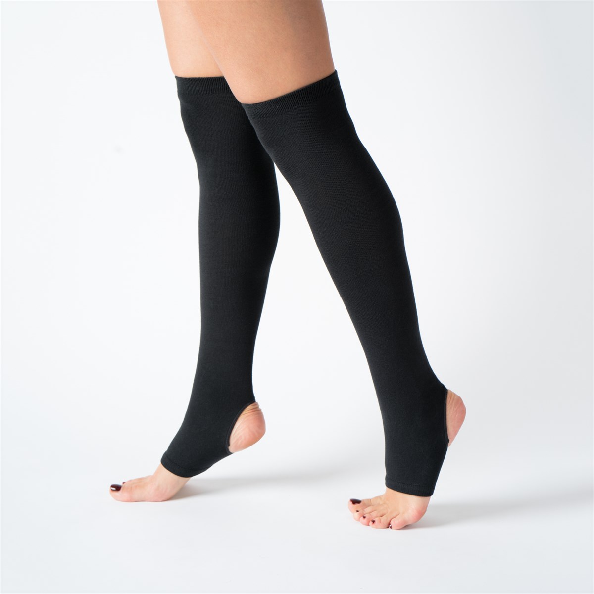 Yoga / Pilates Çorabı-Yüksek Dizli -Siyah