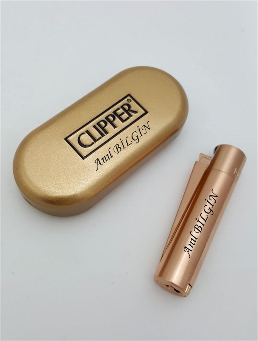 ÇakmakKİŞİYE ÖZEL CLIPPER ROSE GOLD METAL ÇAKMAK