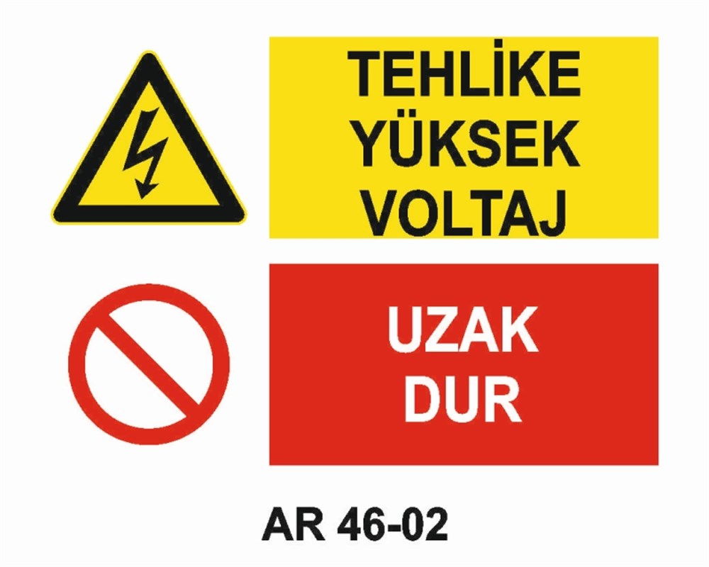 ELEKTRİK DİĞERTEHLİKE YÜKSEK VOLTAJ UZAK DUR İŞ GÜVENLİĞİ UYARI LEVHASI