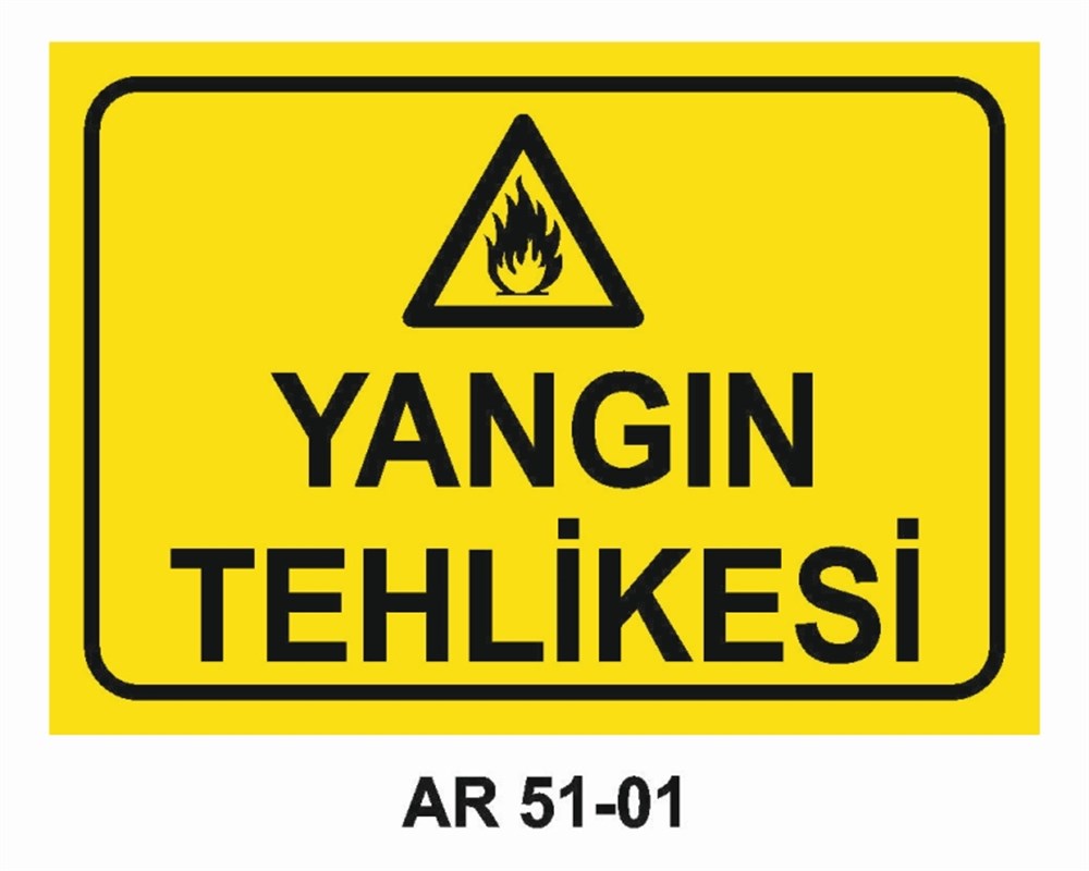 YANGIN TEHLİKESİYANGIN TEHLİKESİ İŞ GÜVENLİĞİ UYARI LEVHASI