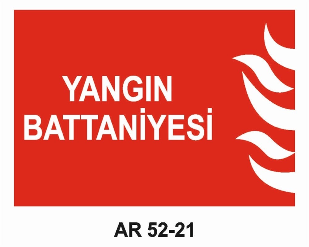 YANGINLA MÜCADELEYANGIN BATTANİYESİ İŞ GÜVENLİĞİ UYARI LEVHASI