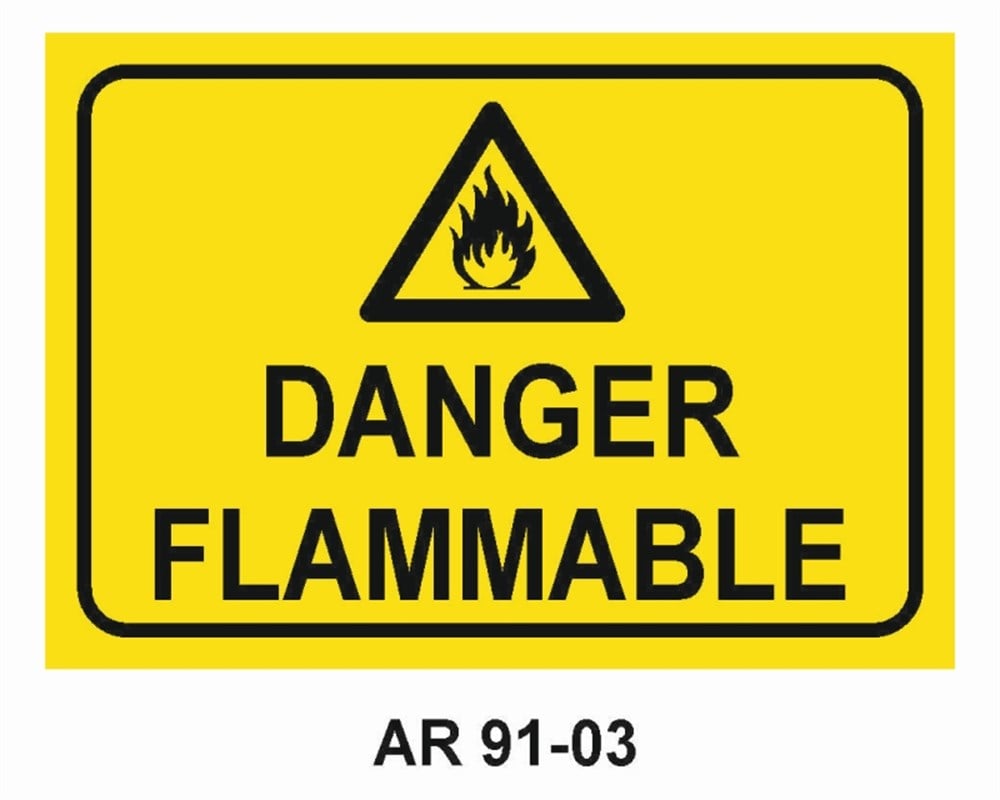 İNGİLİZCE LEVHALARDANGER FLAMMABLE  İŞ GÜVENLİĞİ UYARI LEVHASI