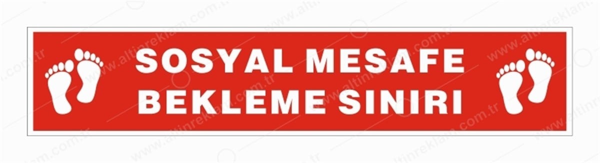 SOSYAL MESAFESOSYAL MESAFE BEKLEME SINIRI UYARI ZEMİN STICKER