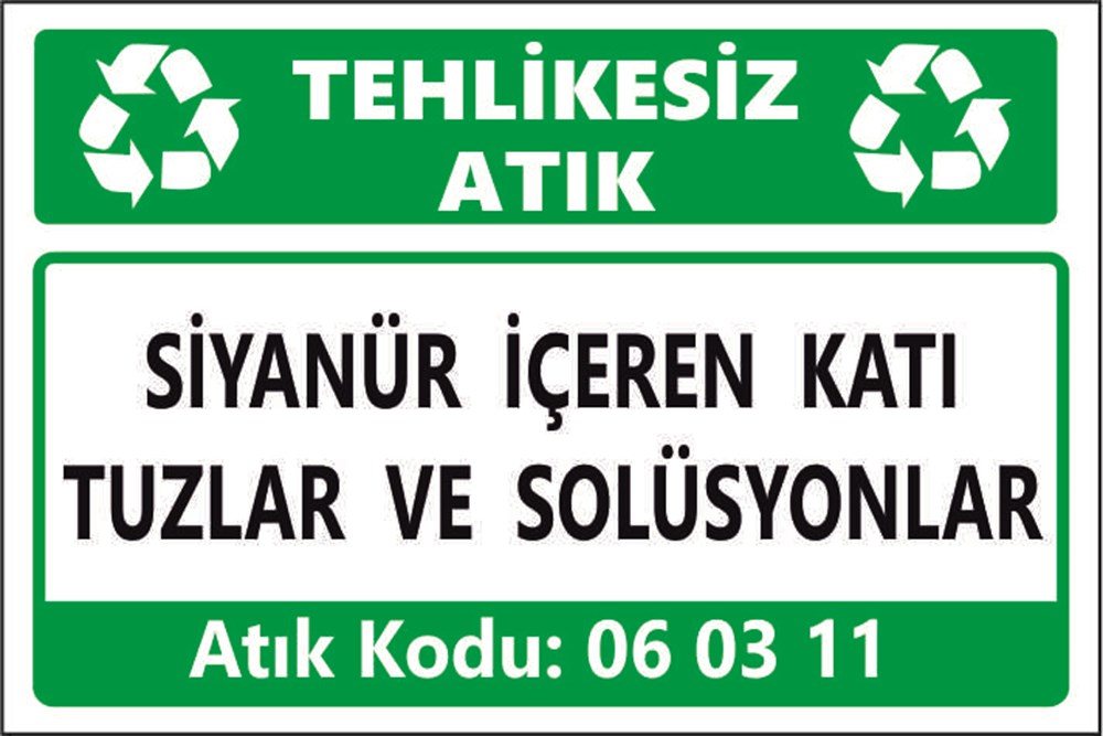 Tehlikeli AtıklarSİYANÜR İÇEREN KATI TUZLAR VE SOLÜSYONLAR