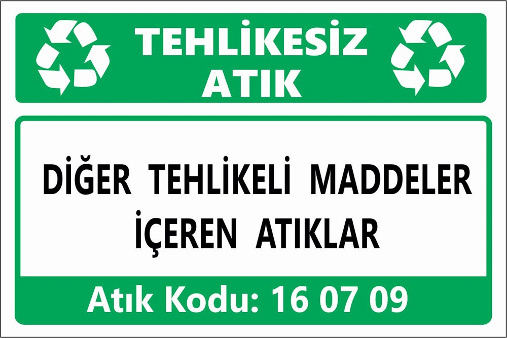 Atık TabelalarıDİĞER TEHLİKELİ MADDELER  İÇEREN ATIKLAR