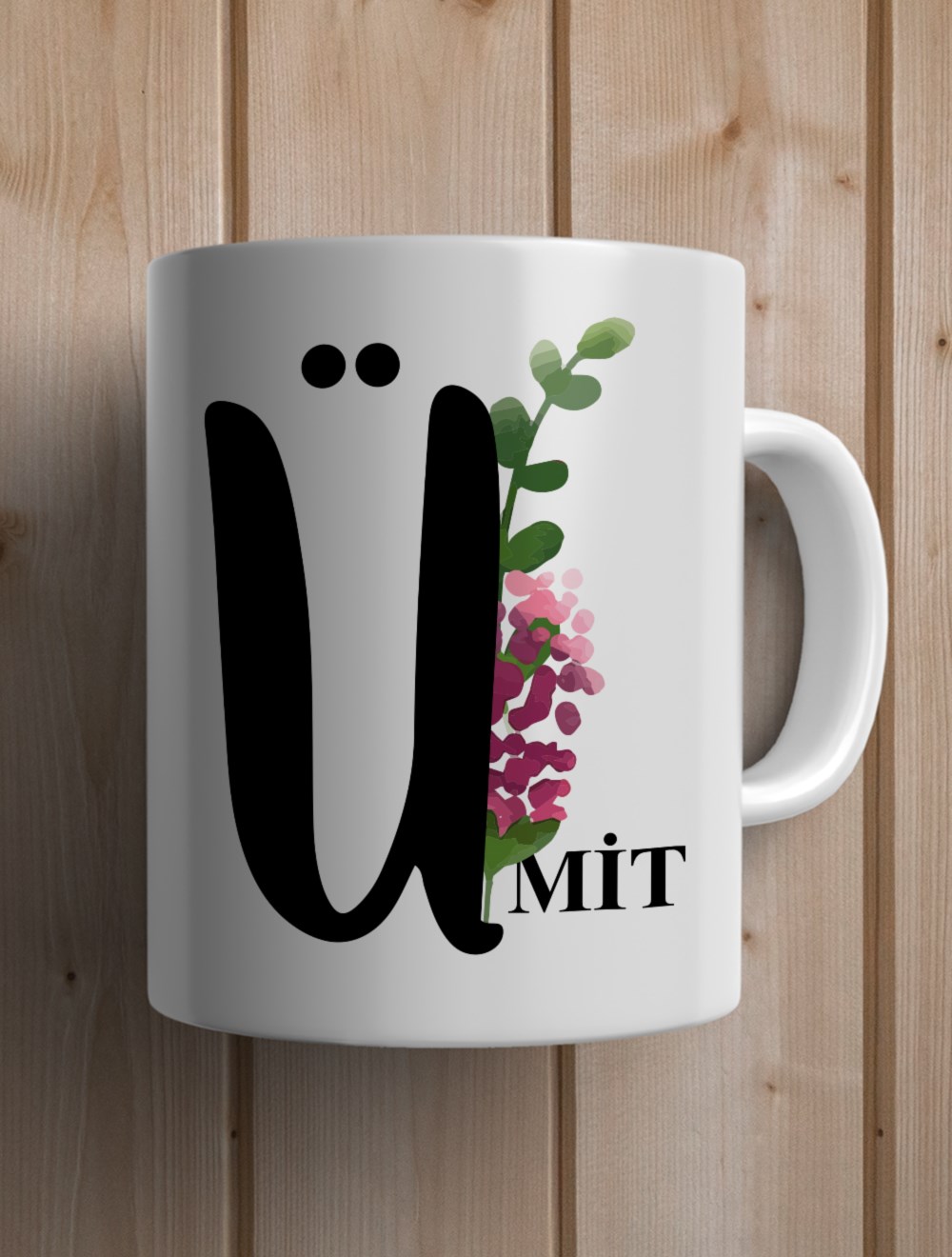 Harfli KupalarÜ BAŞ HARFLİ ÇİÇEK TASARIM  KUPA