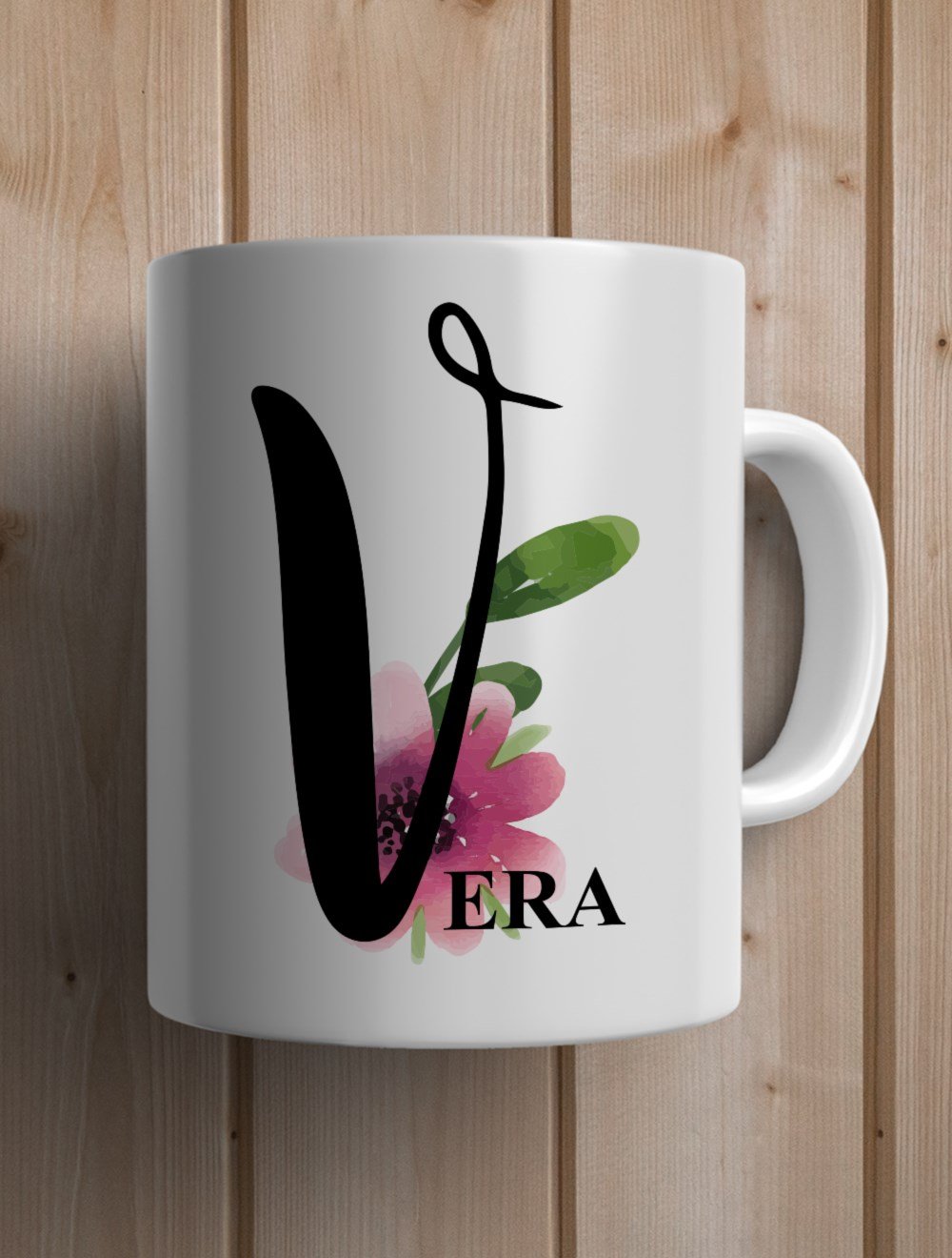 Harfli KupalarV BAŞ HARFLİ ÇİÇEK TASARIM KUPA