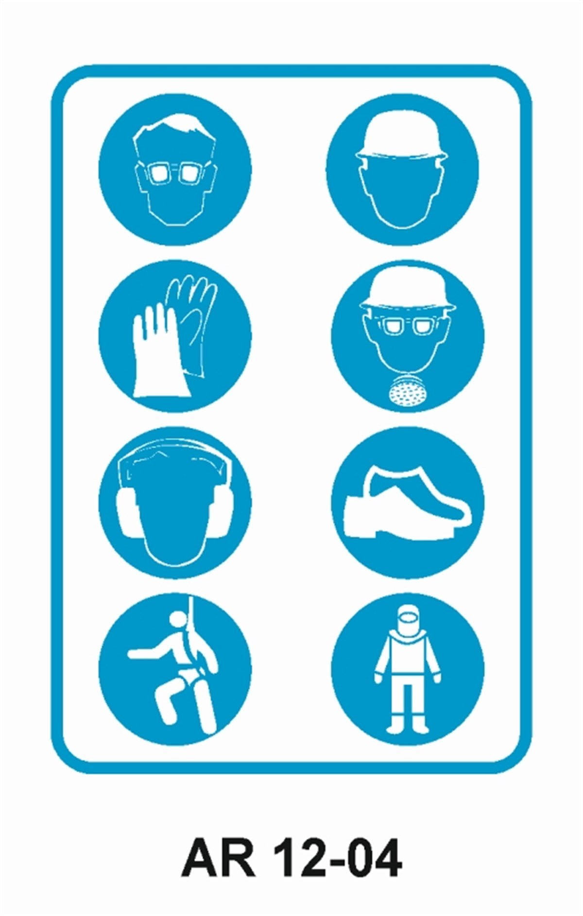 KORUYUCU MALZEMEKORUYUCU MALZEME SEMBOLLER İŞ GÜVENLİĞİ UYARI LEVHASI