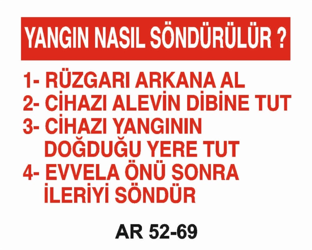 YANGINLA MÜCADELEYANGIN NASIL SÖNDÜRÜLÜR ?  İŞ GÜVENLİĞİ UYARI LEVHASI