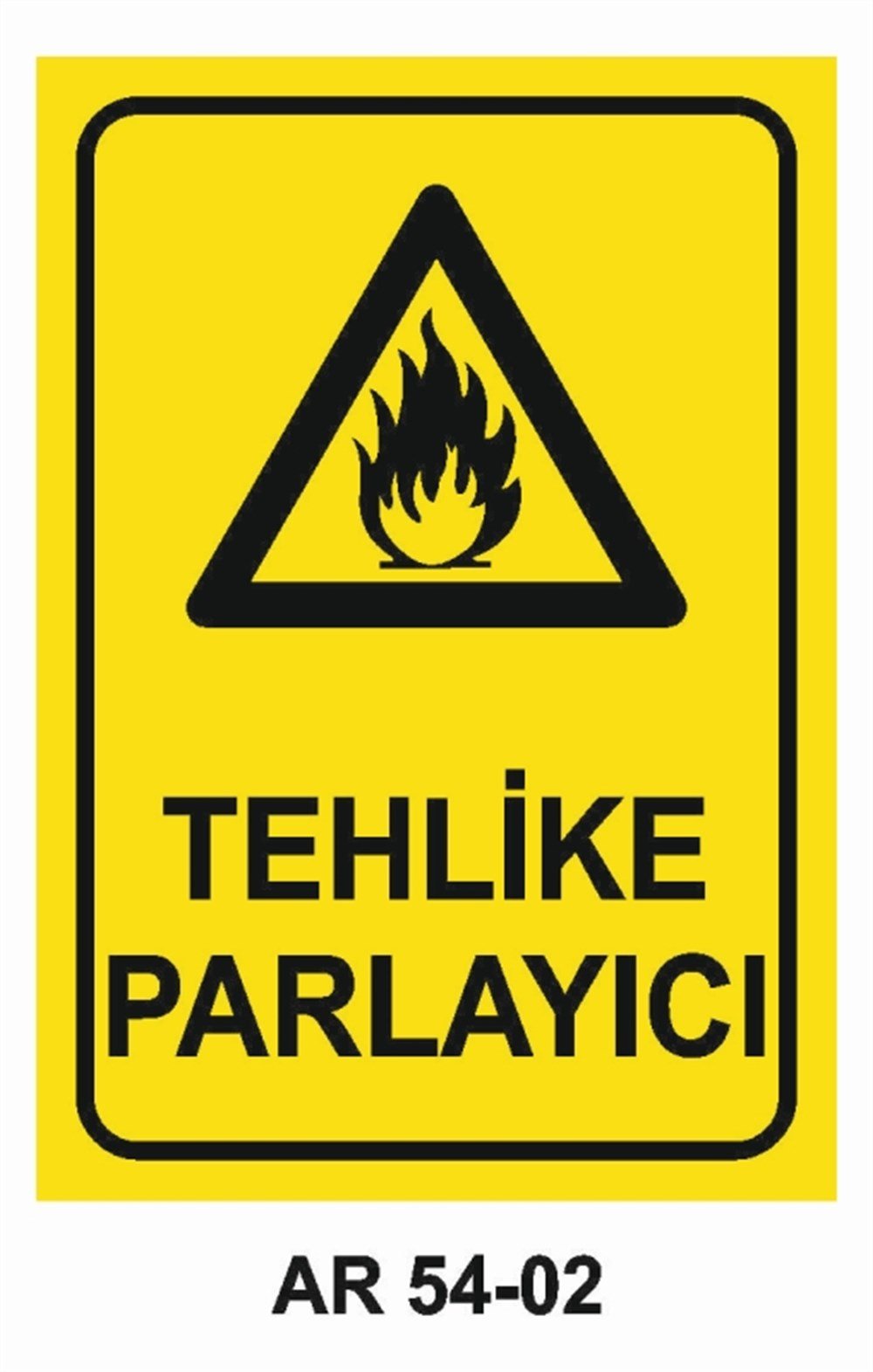 YANICI - PARLAYICITEHLİKE PARLAYICI  İŞ GÜVENLİĞİ UYARI LEVHASI