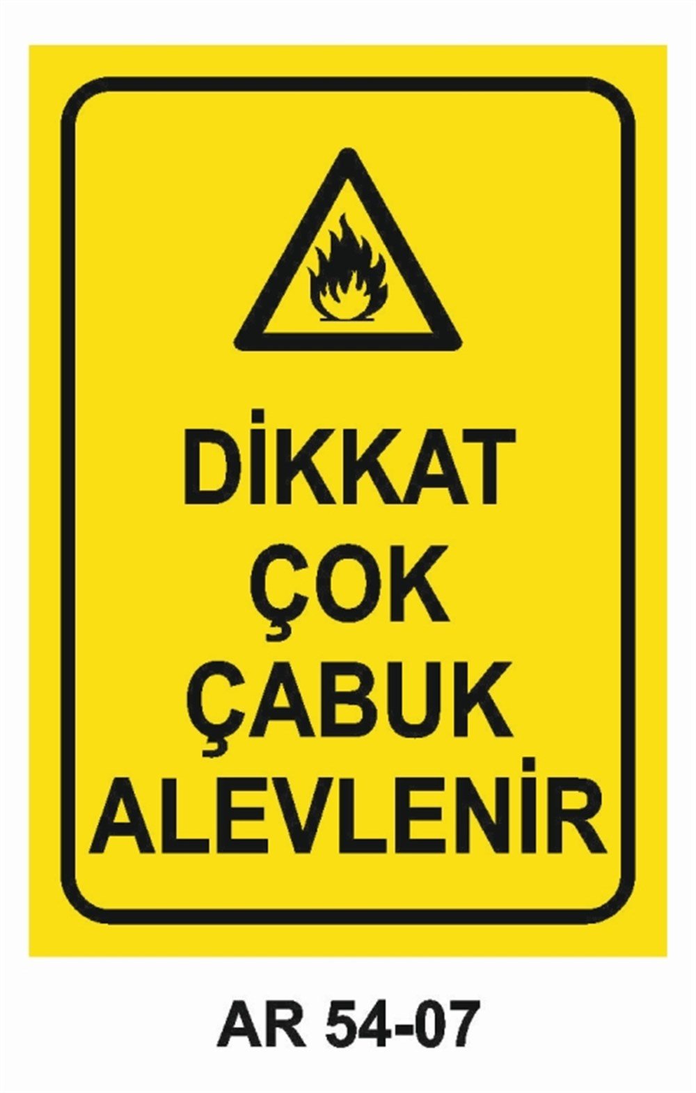 YANICI - PARLAYICIDİKKAT ÇOK ÇABUK  ALEVLENİR İŞ GÜVENLİĞİ UYARI LEVHASI