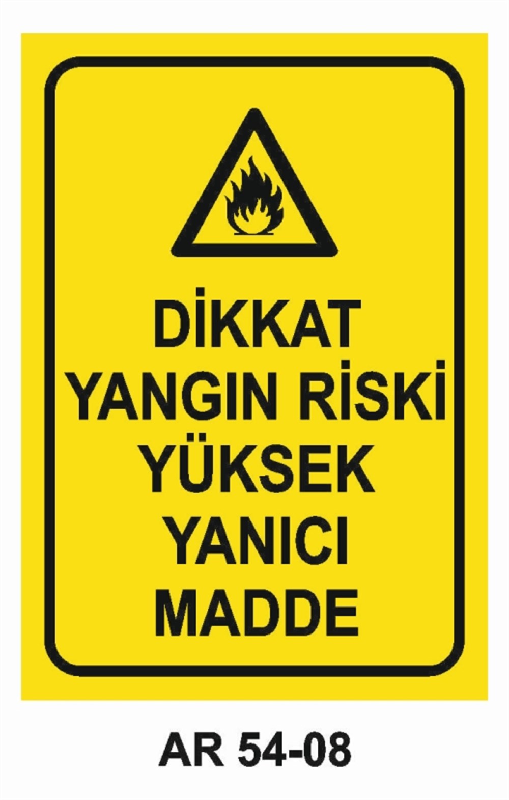 YANICI - PARLAYICIDİKKAT YANGIN RİSKİ YÜKSEK YANICI MADDE İŞ GÜVENLİĞİ UYARI LEVHASI