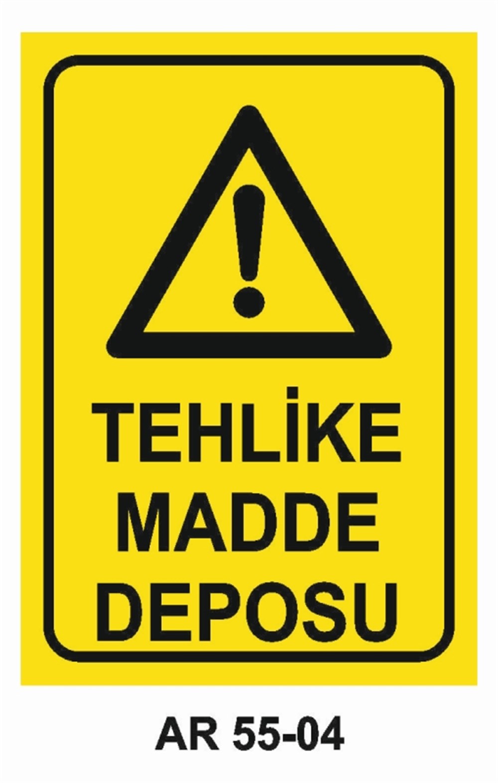 KİMYASAL MADDELERTEHLİKE MADDE DEPOSU  İŞ GÜVENLİĞİ UYARI LEVHASI