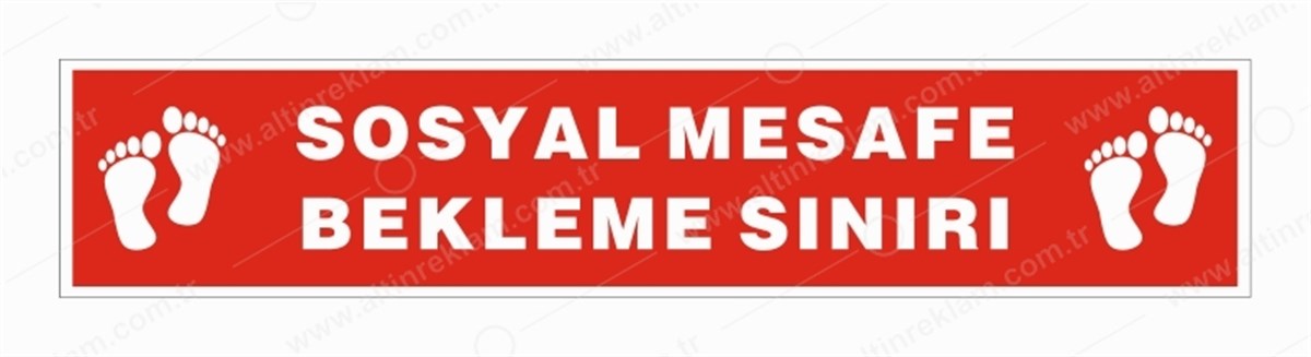 SOSYAL MESAFESOSYAL MESAFE BEKLEME SINIRI UYARI ZEMİN STICKER