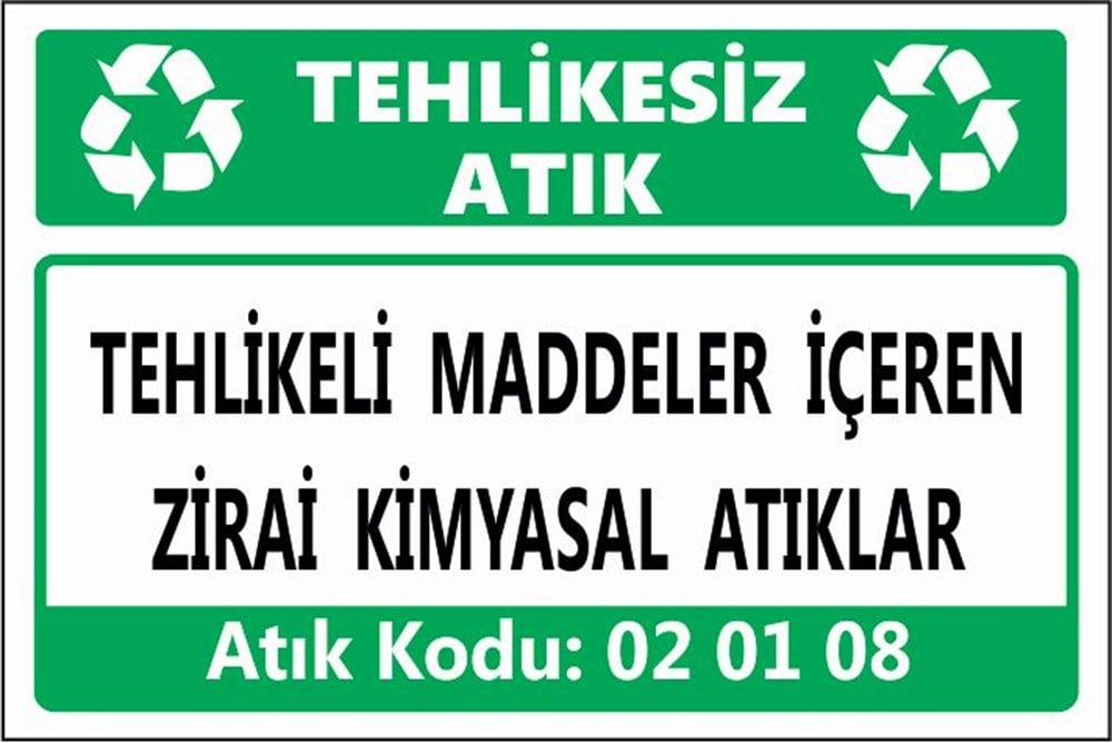 Tehlikeli AtıklarTEHLİKELİ MADDELER İÇEREN ZİRAİ KİMYASAL ATIKLAR 