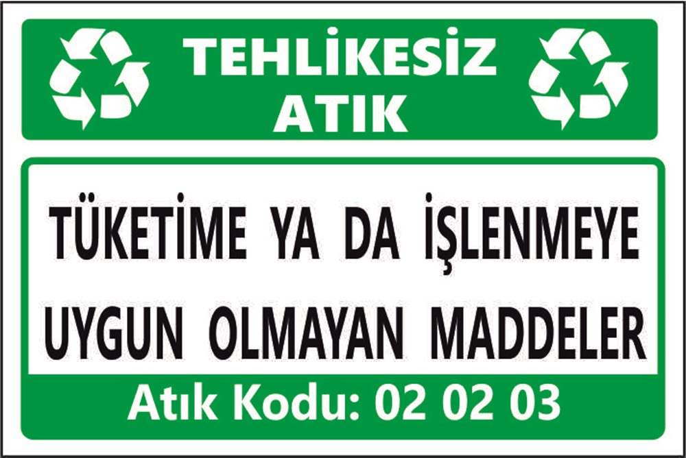 Tehlikeli AtıklarTÜKETİME YA DA İŞLENMEYE UYGUN OLMAYAN MADDELER